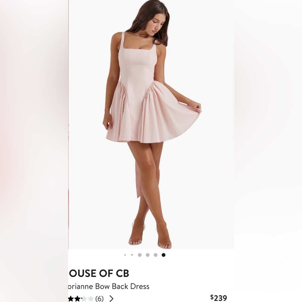 House Of CB Florianne Bow Back Dress in soft peach